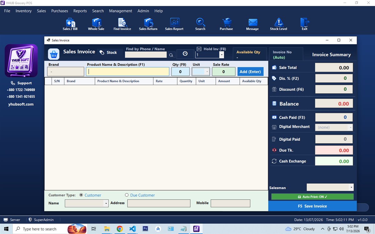 YHUB Soft Grocery POS